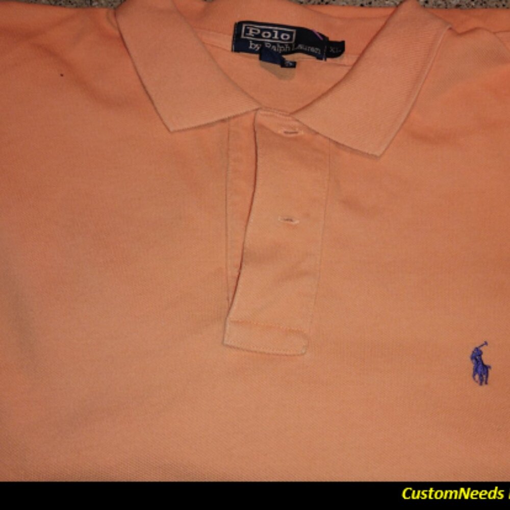Polo Ralph Lauren Vintage Style Knit/Mesh Shirt Peach Solid
